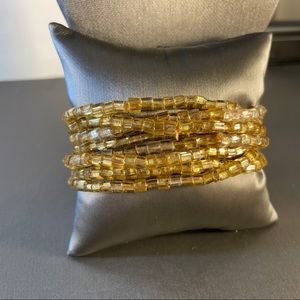 Glass Bead Multi-strand Champagne Color Bracelet